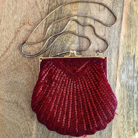 Vintage Cadaz Red Beaded Bag - Picture 2 of 5